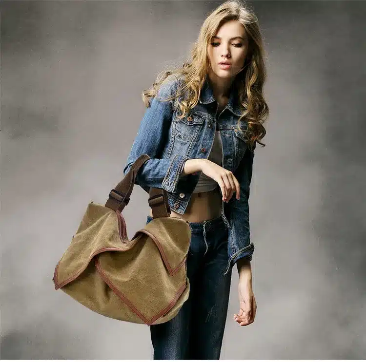 High Quality Big Women Canvas Handbag Shoulder Bags Stylish Casual Women Bag for Travel Lady Crossbody Bag Messenger Bags 12