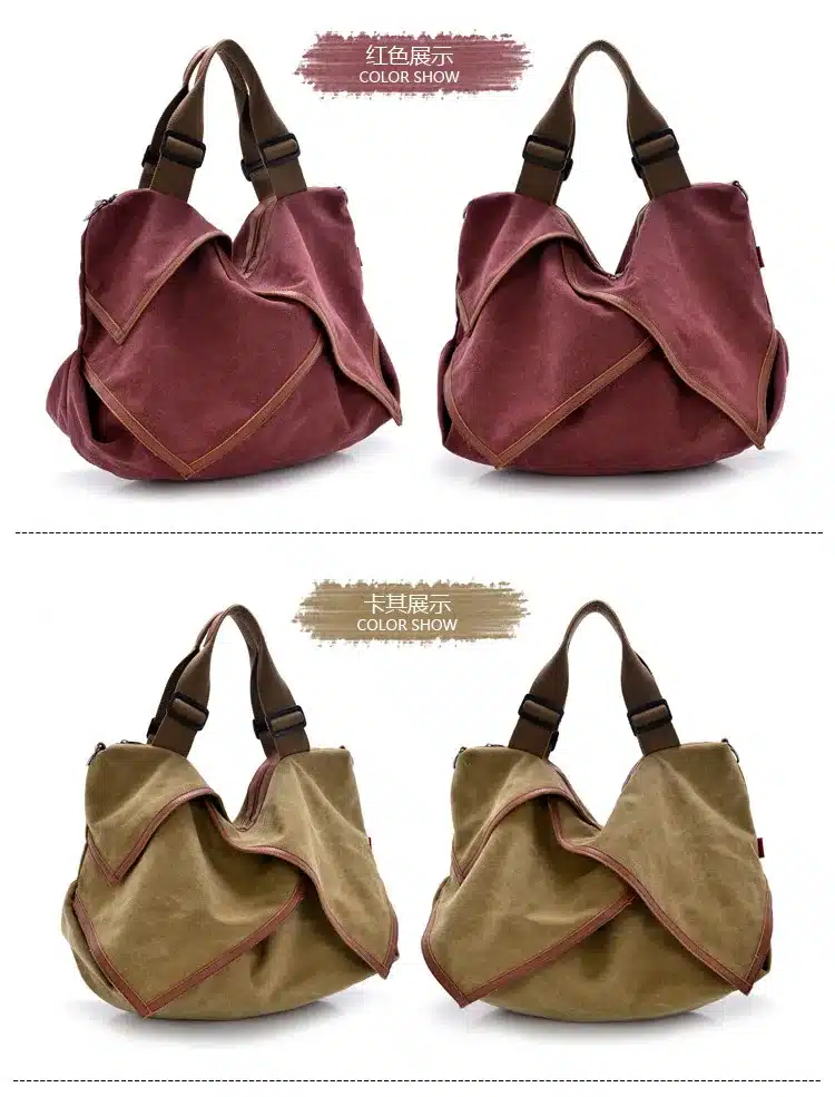 High Quality Big Women Canvas Handbag Shoulder Bags Stylish Casual Women Bag for Travel Lady Crossbody Bag Messenger Bags 17