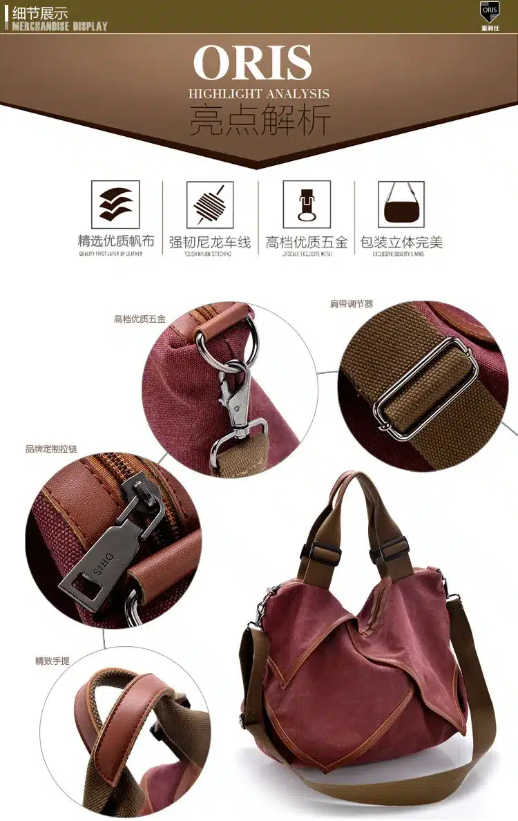 High Quality Big Women Canvas Handbag Shoulder Bags Stylish Casual Women Bag for Travel Lady Crossbody Bag Messenger Bags 22