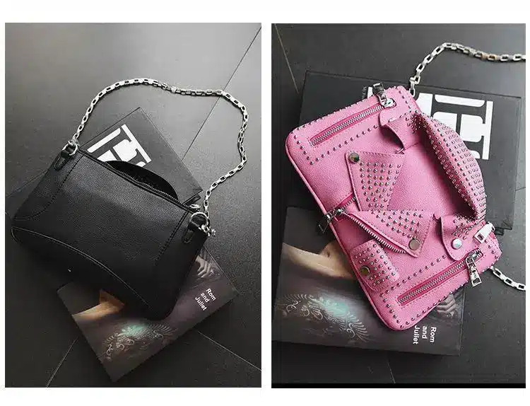 Designer Women Messenger Bags Mini Black Jacket Bag Handbags Pink Shoulder Bag Chain Crossbody Bags Sac A Main Femme De Marque 9