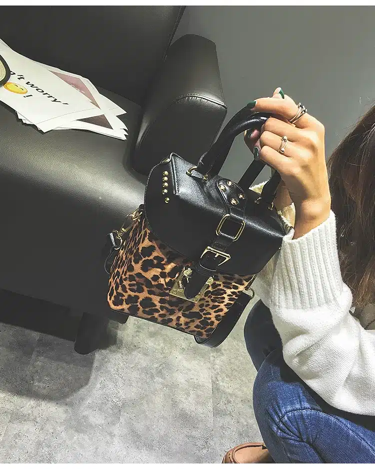 Famous brand Personalized handbags Leopard Print box mini Cube Brand original design crossbody bags for women messenger bags 40