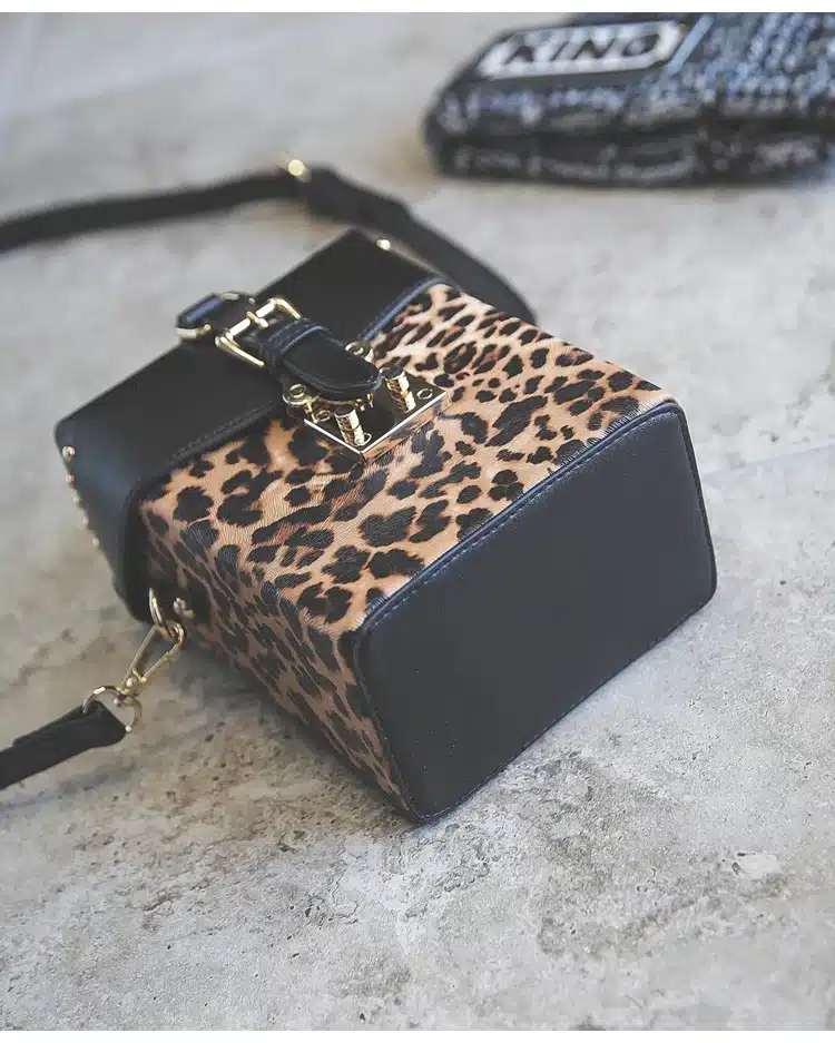 Famous brand Personalized handbags Leopard Print box mini Cube Brand original design crossbody bags for women messenger bags 47