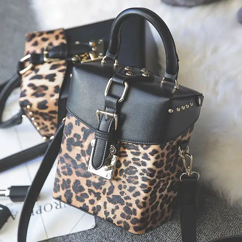 Famous brand Personalized handbags Leopard Print box mini Cube Brand original design crossbody bags for women messenger bags 51