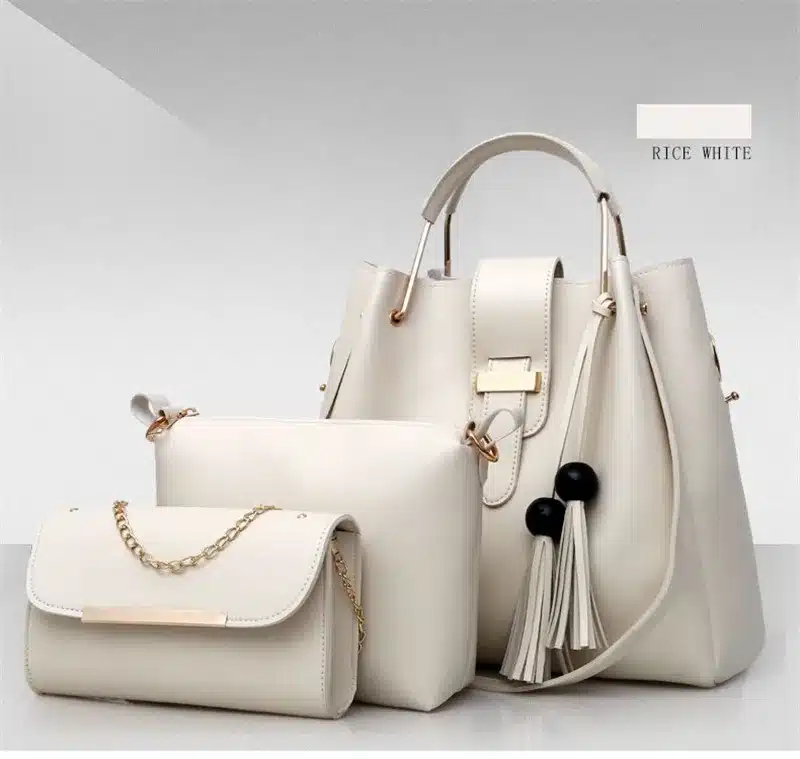 3Pcs/Sets Women Handbags Leather Shoulder Bags Female Large Capacity Casual Tote Bag Tassel Bucket Purses And Handbags Sac Femme 11