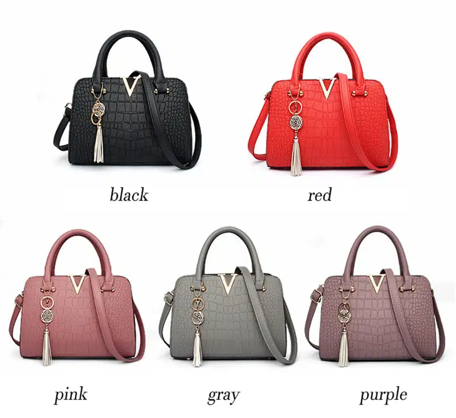 woman fashion Crocodile leather V letters Designer Handbags Luxury quality Lady Shoulder Crossbody Bags fringed Messenger Bag 7
