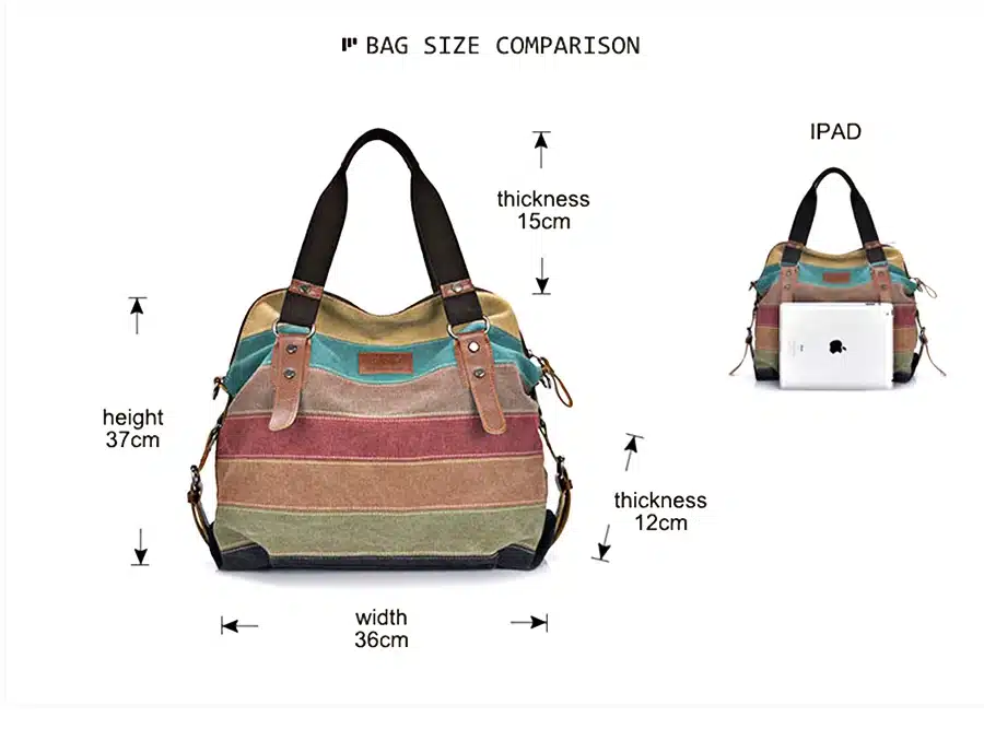 Colorful Women Canvas Shoulder Bag Large Satchel Handbags Ladies Patchwork Crossbody Messenger Bag Female Casual Tote Bag 1196 15