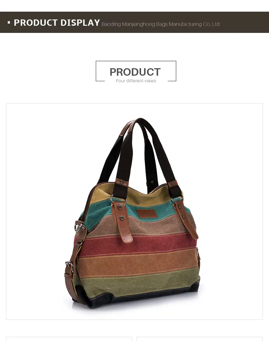 Colorful Women Canvas Shoulder Bag Large Satchel Handbags Ladies Patchwork Crossbody Messenger Bag Female Casual Tote Bag 1196 16