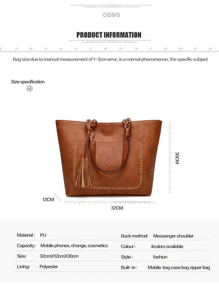 Vintage Tassel Women Shoulder Bag 6