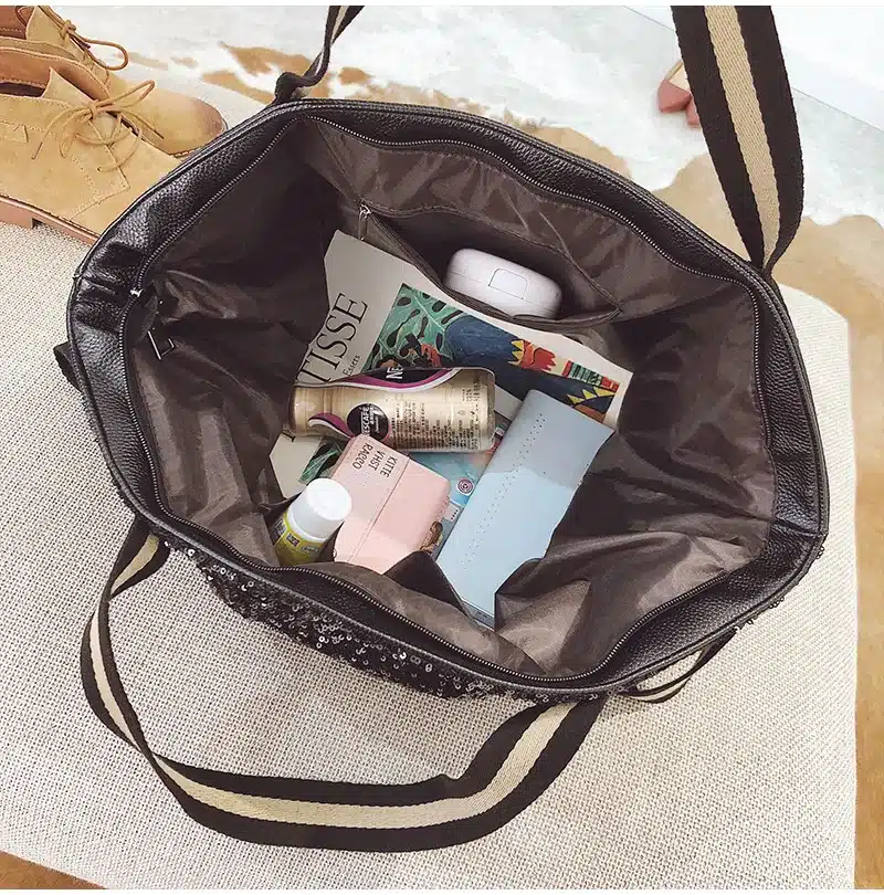 Sequin Women Bags Female Large Capacity Top-handle Bags Appliques Lady's Handbags National Casual Tote Girl Messenger Bags 21