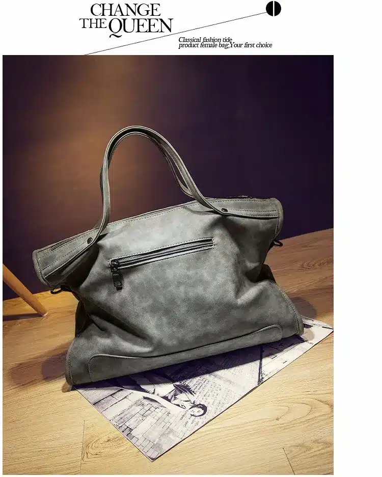 Bolish Rivet Vintage PU Leather Female Handbag Fashion Tassel Messenger Bag Women Shoulder Bag Larger Top-Handle Bags Travel Bag 18