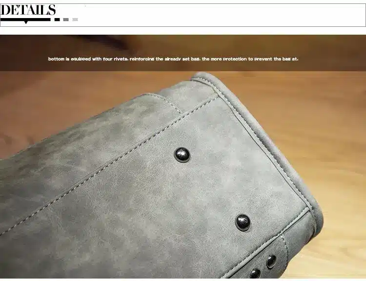 Bolish Rivet Vintage PU Leather Female Handbag Fashion Tassel Messenger Bag Women Shoulder Bag Larger Top-Handle Bags Travel Bag 20