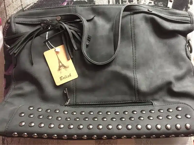 Bolish Rivet Vintage PU Leather Female Handbag Fashion Tassel Messenger Bag Women Shoulder Bag Larger Top-Handle Bags Travel Bag 29