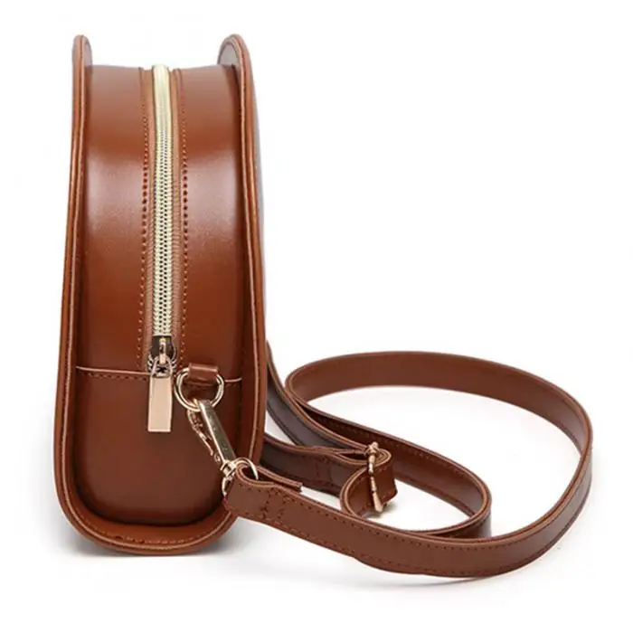 Women Shoulder Bag PU Leather Zipper Semicircle Handbag Simple Casual Messenger Bags Gift Popular 10