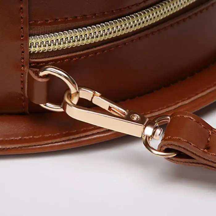 Women Shoulder Bag PU Leather Zipper Semicircle Handbag Simple Casual Messenger Bags Gift Popular 12