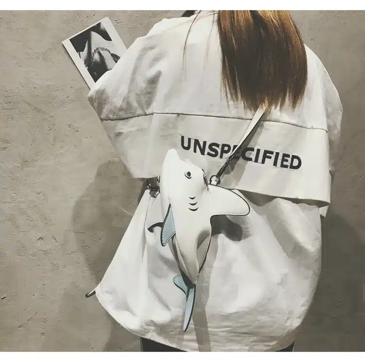 Fun Personality Cute Shark Design Pu Leather Casual Shoulder Bag Tote Crossbody Mini Messenger Bag Handbag Clutch Bag Purse Flap 11