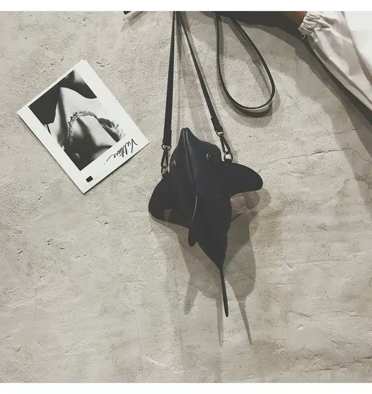 Fun Personality Cute Shark Design Pu Leather Casual Shoulder Bag Tote Crossbody Mini Messenger Bag Handbag Clutch Bag Purse Flap 16
