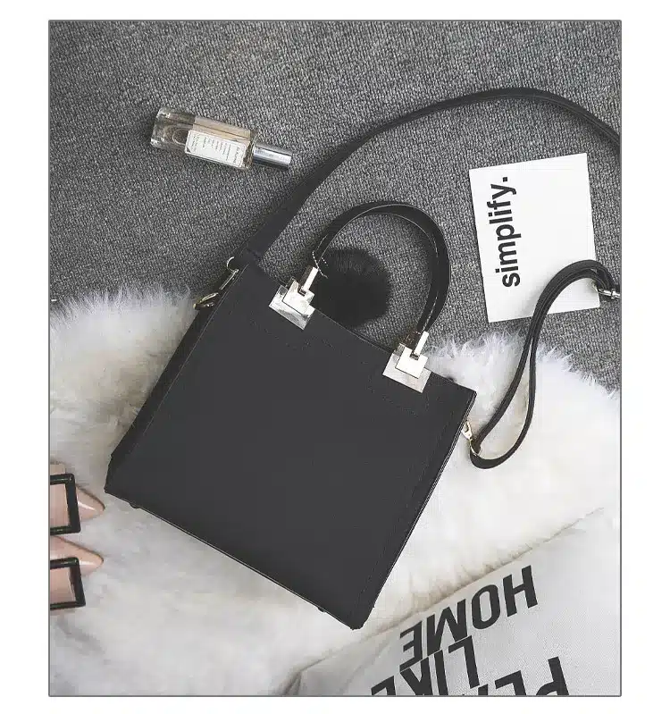 Hot sale handbag women casual tote bag female large shoulder messenger bags high quality PU leather handbag with fur ball bolsa 20