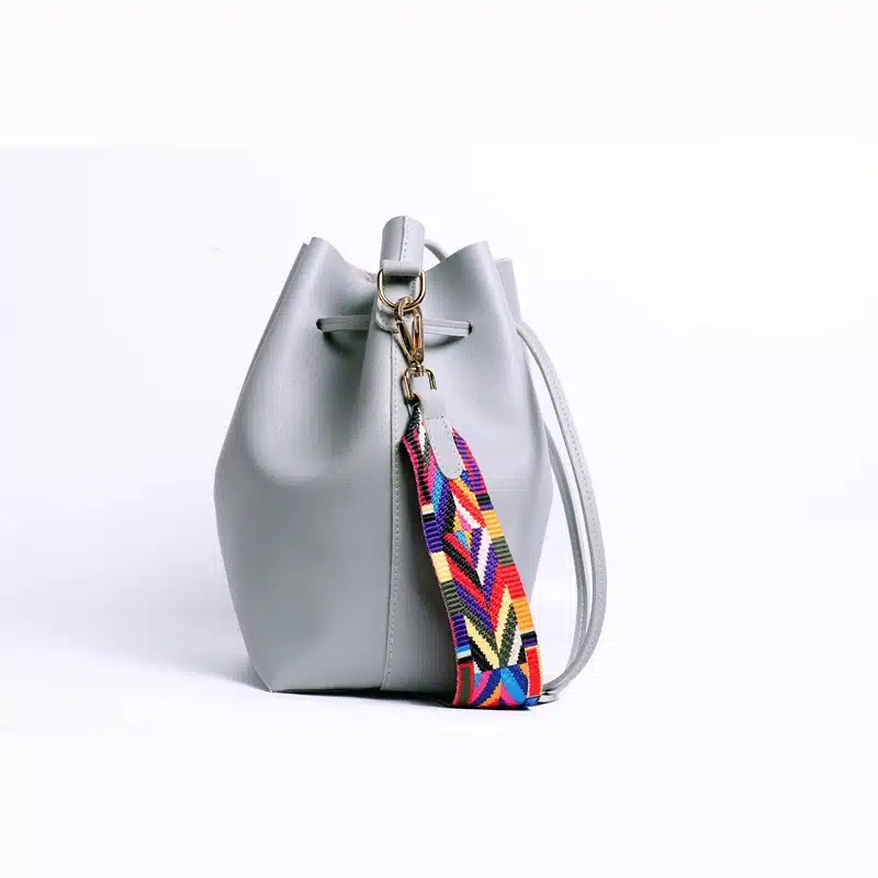 EXCELSIOR Hot Sale High Qulity PU Leather Women's Handbag New Fashionable Bucket Bag Messenger Bags with Colorful Strap G2091 12