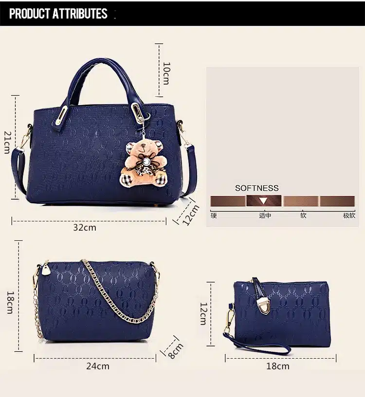4 Set PU Leather Composite Bag Women Bag Top-Handle Bags Female Famous Brand 2018 Women Girls Messenger Bags Handbag Crossbody 1