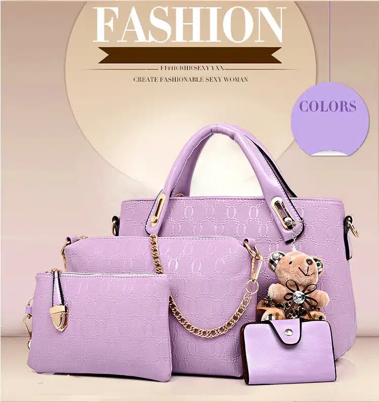 4 Set PU Leather Composite Bag Women Bag Top-Handle Bags Female Famous Brand 2018 Women Girls Messenger Bags Handbag Crossbody 3