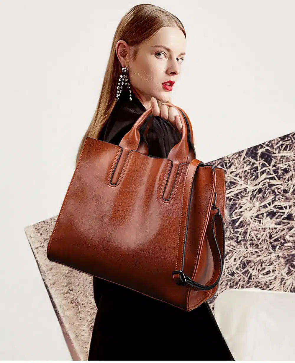 DIINOVIVO Women Leather Bags Famous Brands Handbag Casual Female Bag Trunk Tote Ladies Shoulder Bag Large Messenger Bag WHDV0012 4