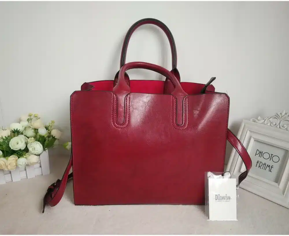 DIINOVIVO Women Leather Bags Famous Brands Handbag Casual Female Bag Trunk Tote Ladies Shoulder Bag Large Messenger Bag WHDV0012 16