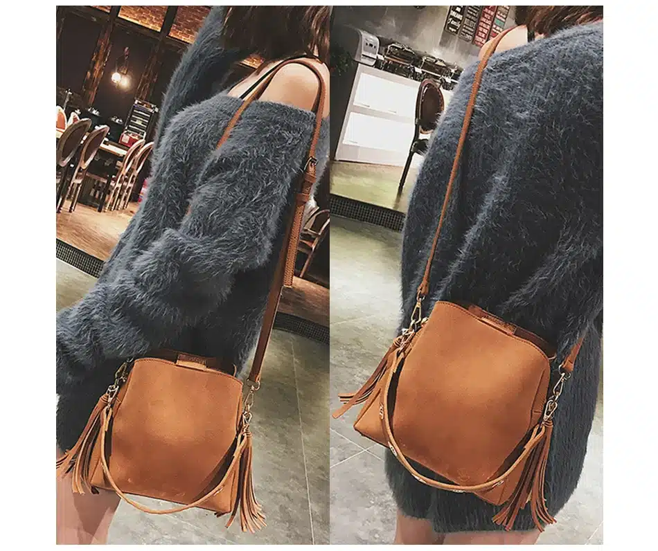 MARFUNY Brand Tassel Shoulder Bag Female Vintage Crossbody Bags For Women 2018 Bucket Bag Handbags Designer Scrub Daily Sac 15