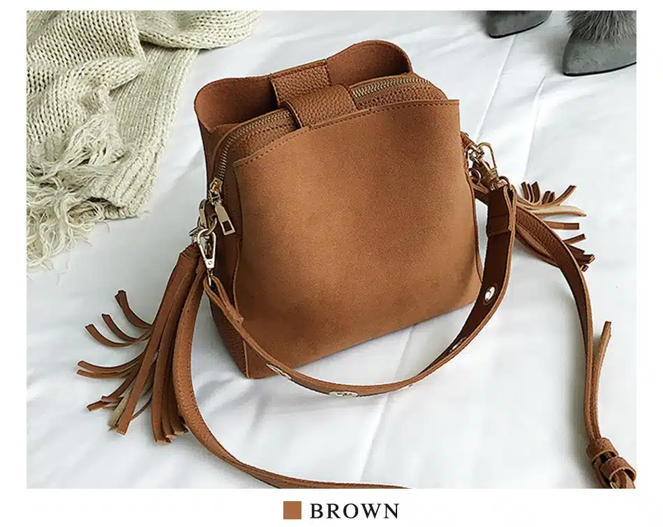 MARFUNY Brand Tassel Shoulder Bag Female Vintage Crossbody Bags For Women 2018 Bucket Bag Handbags Designer Scrub Daily Sac 28