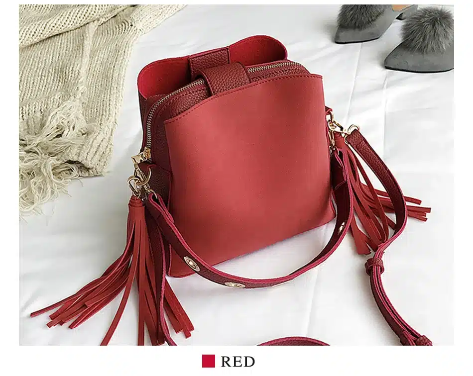 MARFUNY Brand Tassel Shoulder Bag Female Vintage Crossbody Bags For Women 2018 Bucket Bag Handbags Designer Scrub Daily Sac 29