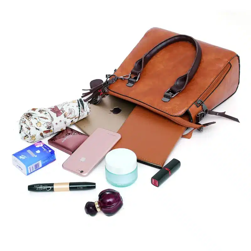 Women Composite Bag Luxury Leather Purse and Handbags Famous Brands Designer Sac Top-Handle Female Shoulder Bag 4pcs Ladies Set 10