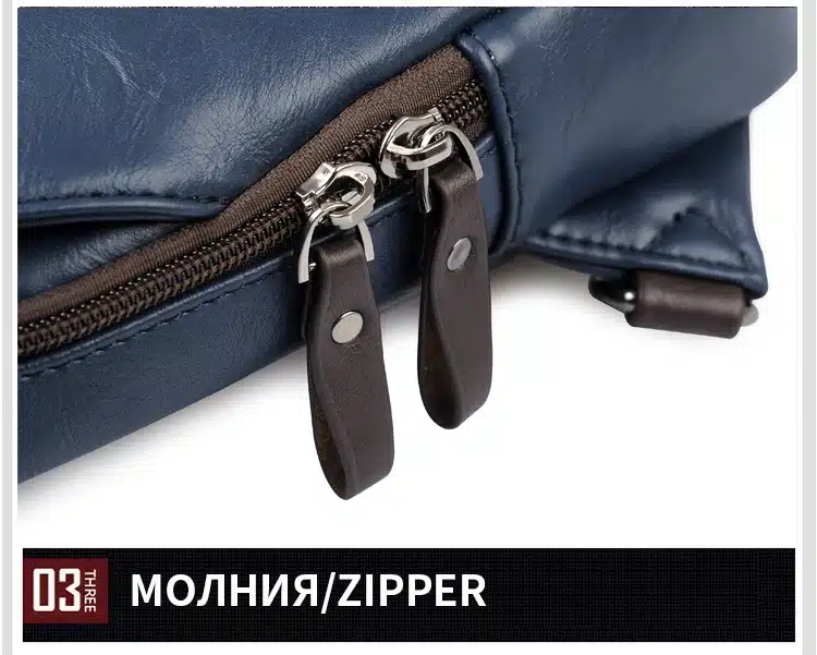 JackKevin Men's Fashion Crossbody Bag Theftproof Rotatable Button Open Leather Chest Bags Men Shoulder Bags Chest Waist Pack 18