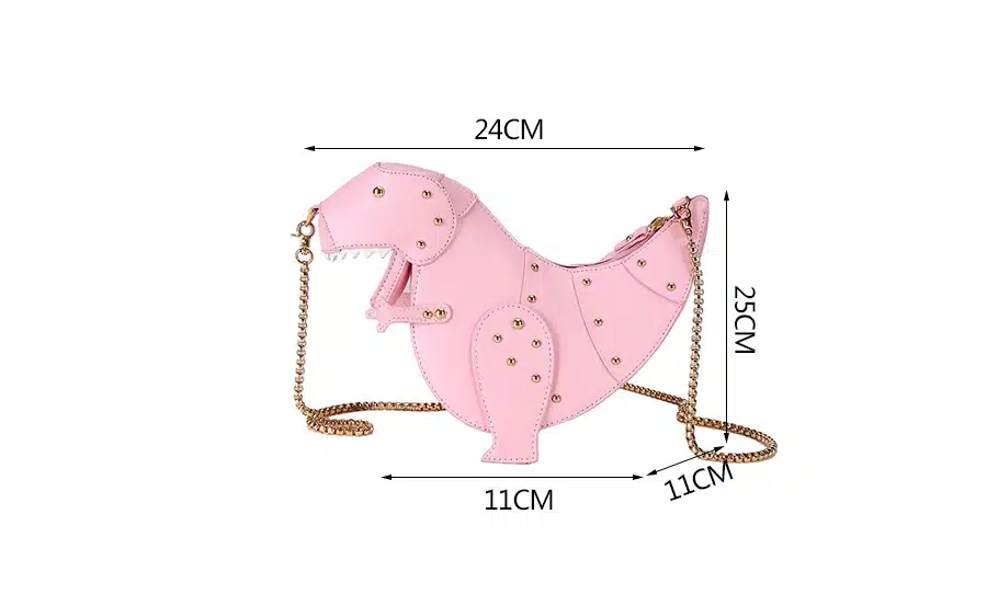 DUSUN Rivet Personality Dinosaur Design Fashion Leather Crossbody Mini Messenger Bag Women Chain Purse Female Shoulder Bag Gift 10