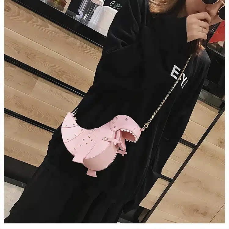 DUSUN Rivet Personality Dinosaur Design Fashion Leather Crossbody Mini Messenger Bag Women Chain Purse Female Shoulder Bag Gift 12