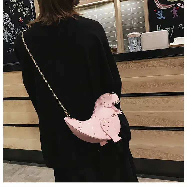 DUSUN Rivet Personality Dinosaur Design Fashion Leather Crossbody Mini Messenger Bag Women Chain Purse Female Shoulder Bag Gift 13