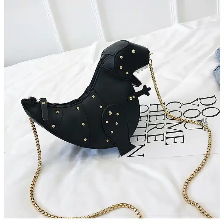 DUSUN Rivet Personality Dinosaur Design Fashion Leather Crossbody Mini Messenger Bag Women Chain Purse Female Shoulder Bag Gift 15