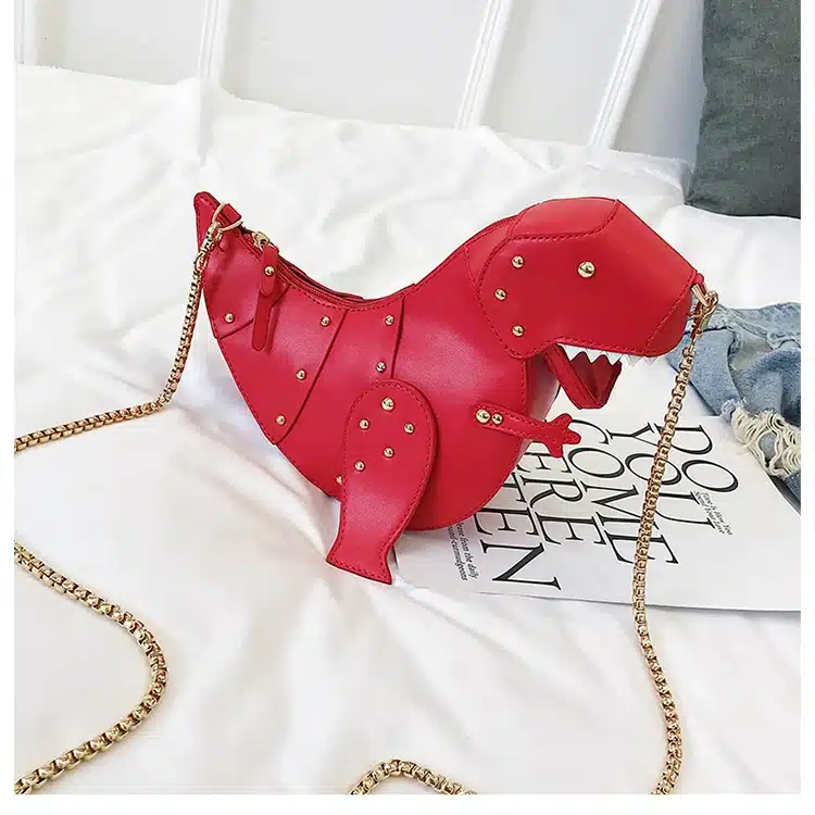 DUSUN Rivet Personality Dinosaur Design Fashion Leather Crossbody Mini Messenger Bag Women Chain Purse Female Shoulder Bag Gift 16
