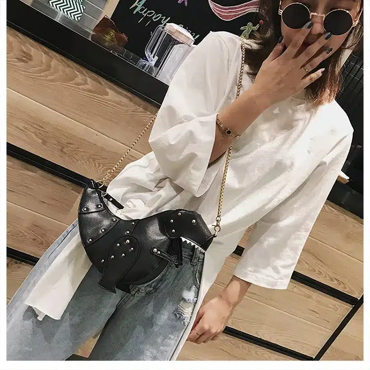 DUSUN Rivet Personality Dinosaur Design Fashion Leather Crossbody Mini Messenger Bag Women Chain Purse Female Shoulder Bag Gift 27