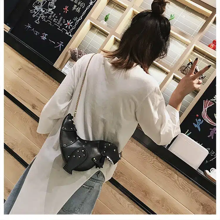 DUSUN Rivet Personality Dinosaur Design Fashion Leather Crossbody Mini Messenger Bag Women Chain Purse Female Shoulder Bag Gift 28