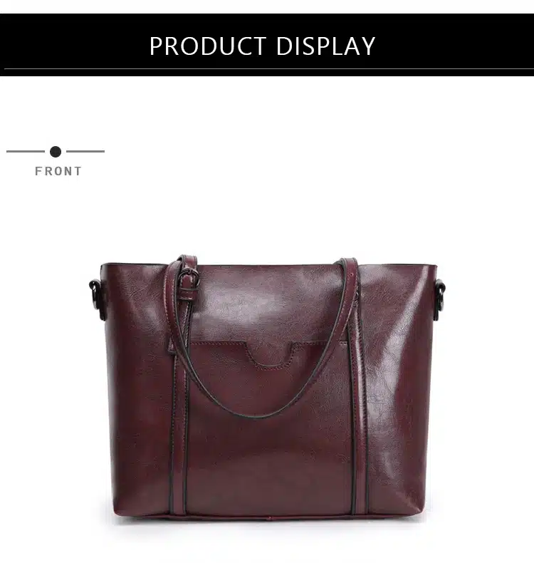 Oil Wax PU Leather Large Capacity Tote Bag 10