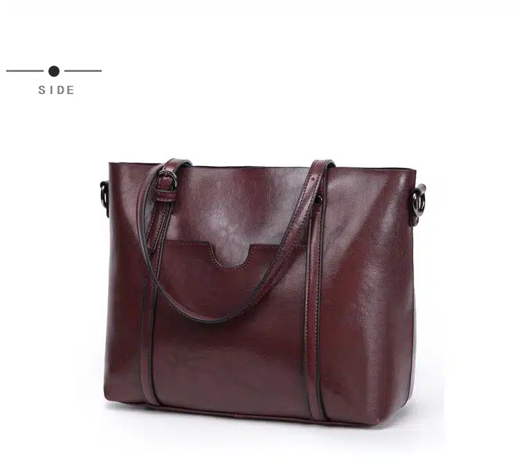 Oil Wax PU Leather Large Capacity Tote Bag 11