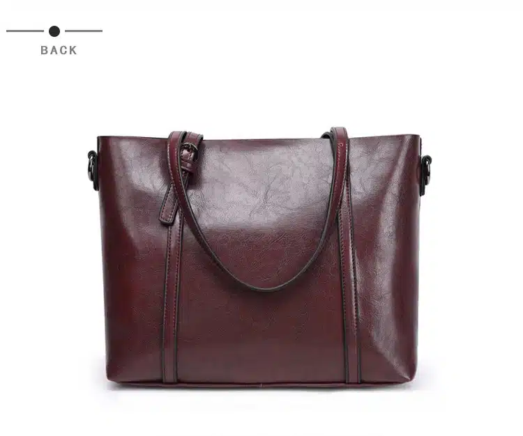 Oil Wax PU Leather Large Capacity Tote Bag 13