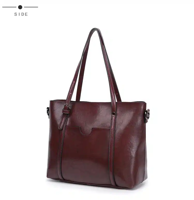 Oil Wax PU Leather Large Capacity Tote Bag 15