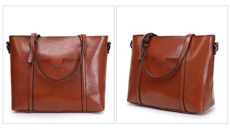 Oil Wax PU Leather Large Capacity Tote Bag 17