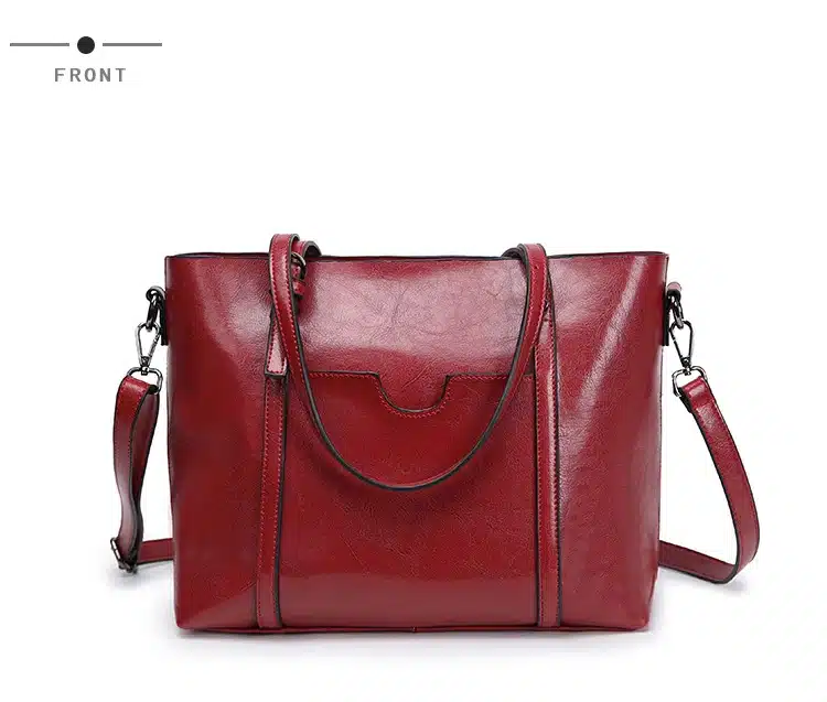 Oil Wax PU Leather Large Capacity Tote Bag 18