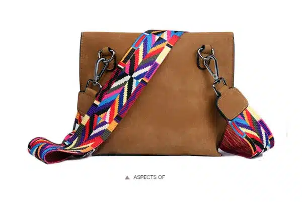 EXCELSIOR Hot Selling Star Top Quality Scrub PU Crossbody Bag Stylish Women's Bag Tassel Shoulder Bags with Colorful Strap G2090 18