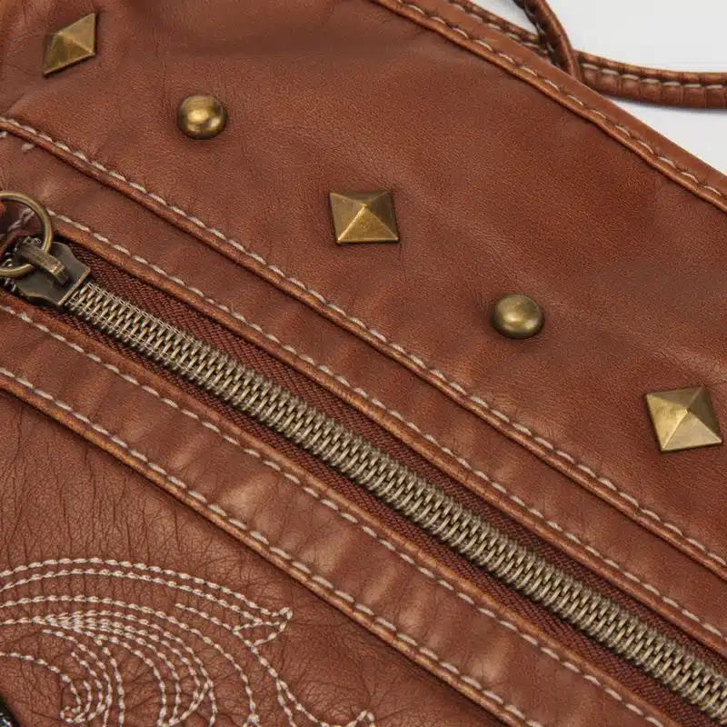 Annmouler Vintage Women Shoulder Bag 2 Colors Crossbody Bag Butterfly Embroidery Soft Messenger Bag for Ladies Pu Leather Purse 23