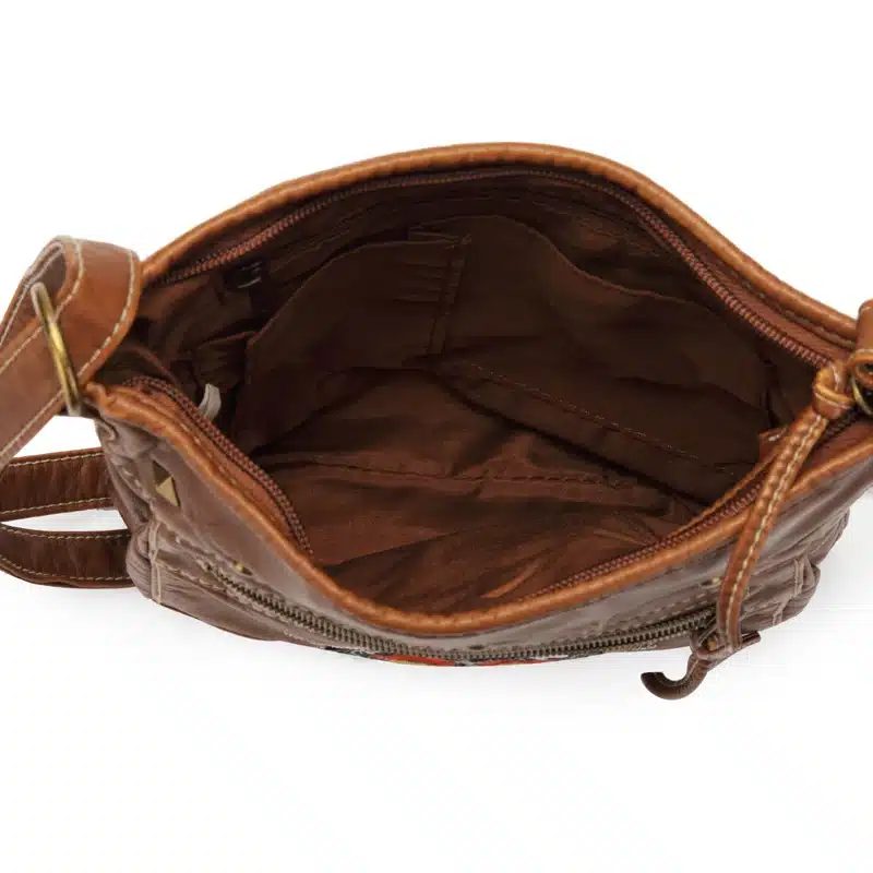 Annmouler Vintage Women Shoulder Bag 2 Colors Crossbody Bag Butterfly Embroidery Soft Messenger Bag for Ladies Pu Leather Purse 25