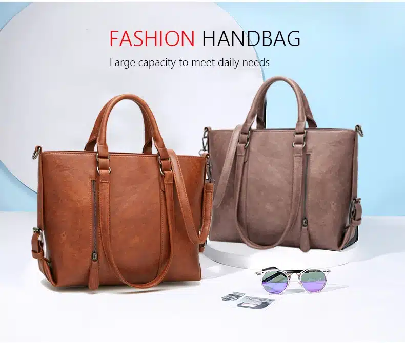 Retro larger capacity PU leather wome shoulder bag 6