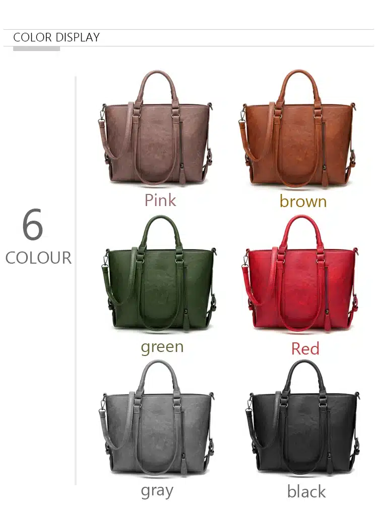 Retro larger capacity PU leather wome shoulder bag 7