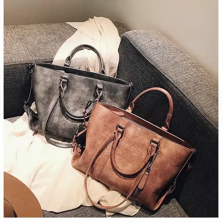 Retro larger capacity PU leather wome shoulder bag 11